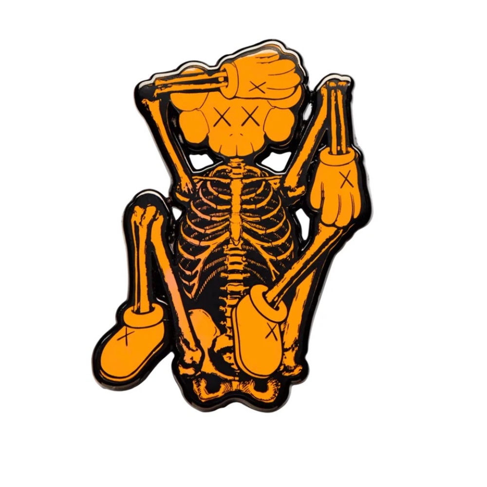KAWS NGV Skeleton Enamel Pin